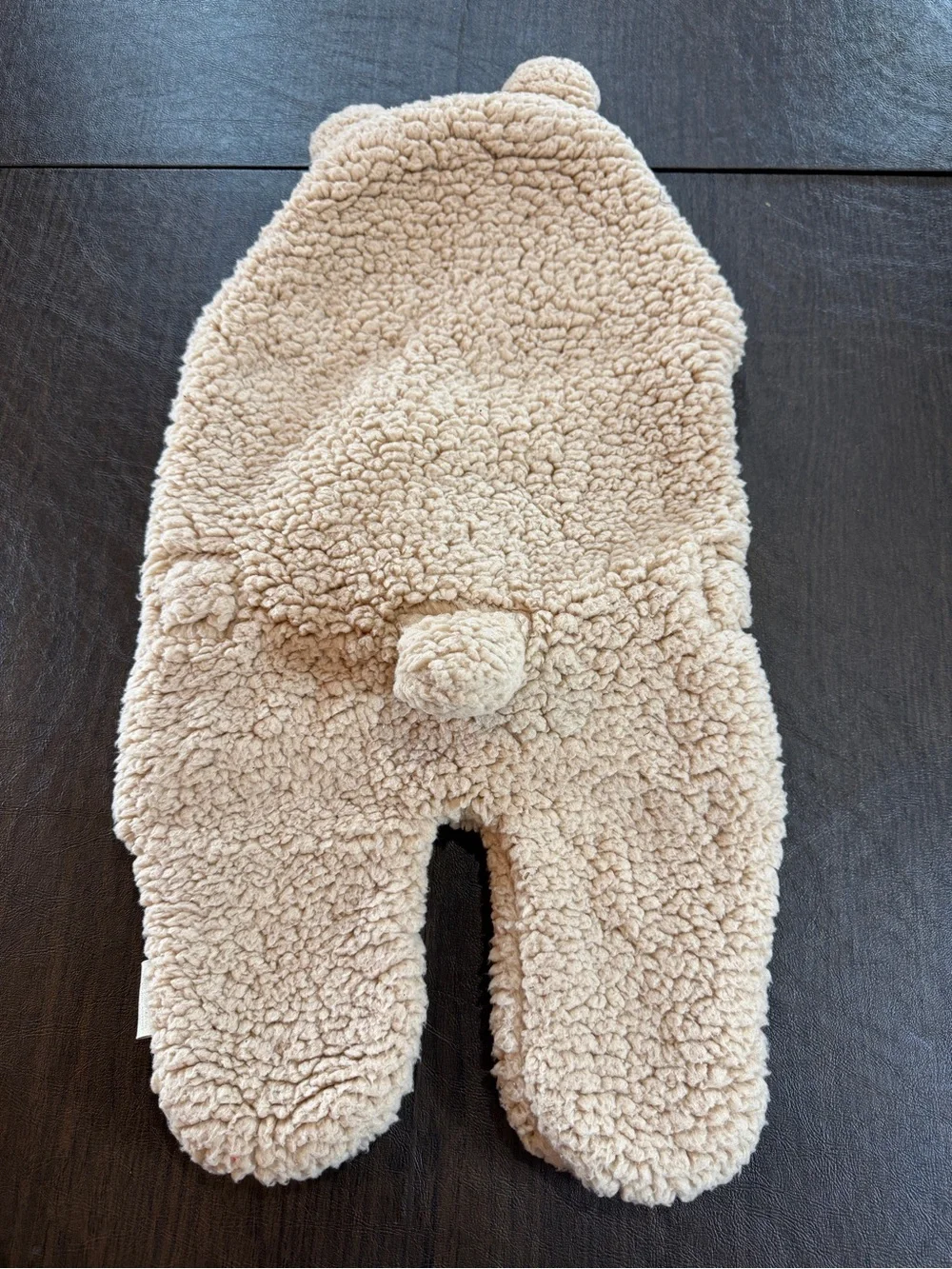 XMWealthy Cozy Sherpa Baby Swaddle with Hood and Ears - Tan Sz 0-6M